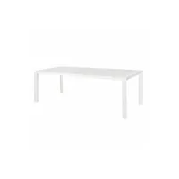 table de repas de jardin en aluminium blanc 240 cm - nihoa - l 240 x l 100 x h 75 cm - neuf