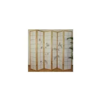 paravent 6 panneaux japonais en bois 264x175 cm par06056