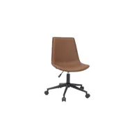 chaise de bureau à roulettes marron et métal noir lison