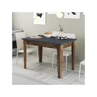 table de salle à manger avec rangement fiorita l110cm bois et anthracite