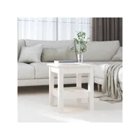 table basse table de salon  bout de canapé blanc 35x35x40 cm bois massif de pin meuble pro frco32062