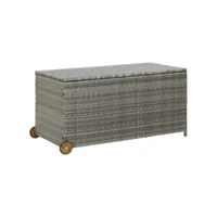 coffre boîte meuble de jardin rangement 120 x 65 x 61 cm rotin gris clair helloshop26 02_0013089