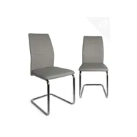 lot de 2 chaises de salle à manger contemporaine design dina (gris)