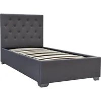 lit simple avec coffre tino - 90 × 190 cm - gris