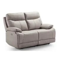 fauteuil de relaxation 1 places électrique cuir beige ducka 95cm