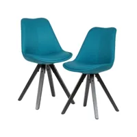 finebuy chaise de salle à manger lot de 2 tissu / bois design scandinave  chaise de cuisine design avec dossier  chaise rembourrée confortable 110 kg