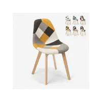 chaise patchwork design nordique bois et tissu cuisine bar restaurant robin ahd amazing home design