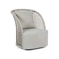 fauteuil de jardin pivotant en aluminium gris cam