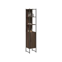 armoire de bain chêne marron 33x33x185,5 bois d'ingénierie