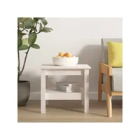 table basse table de salon  bout de canapé blanc 45x45x40 cm bois massif de pin meuble pro frco52783