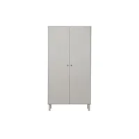 madu - armoire 2 portes 1 tiroir en bois h195cm - couleur - gris clair