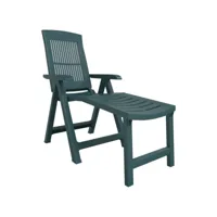 bain de soleil - transat - chaise longue vert plastique pewv68269 meuble pro