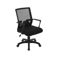 chaise de bureau avec accoudoir en maille,chaise d'ordinateur pivotantestructure en métal+nylonnoir