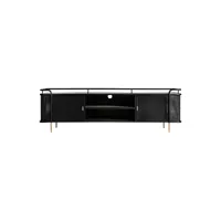 meuble tv en fer noir, 160x40x50 cm
