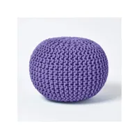 homescapes pouf en tricot rond - violet sf1231e