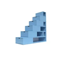 escalier cube de rangement hauteur 150cm  bleu pastel esc150-bp