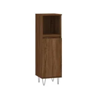 armoire de bain chêne marron 30x30x100 bois d'ingénierie