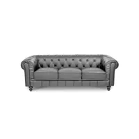 chesterfield - canapé chesterfield 3 places gris