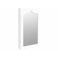 vidaxl armoire à bijoux avec miroir murale blanc 37,5x10x67 cm