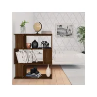 bibliothèquecloison étagère de rangement - pour bureau salon chambre cuisine chêne marron 80x24x96 cm bois d'ingénierie meuble pro frco27422