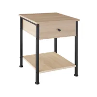 tectake table de chevet bradford 40x40x55,5cm - bois clair industriel, chêne sonoma 404699