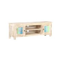meuble tv, banc tv, meuble de rangement 120x30x40 cm bois d'acacia brut meuble pro lww59696