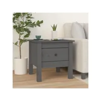 table d'appoint bout de canapé  table basse gris 40x40x39 cm bois massif de pin meuble pro frco12940