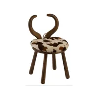 chaise oreille de vache bois marron meza d 36cm