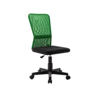 chaise de bureau  fauteuil de bureau ergonomique noir et vert 44x52x100 cm tissu en maille meuble pro frco21562