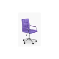 siège de bureau enfant en cuir synthétique 53 cm x 60 cm x 98 cm-110 cm - violet 4383