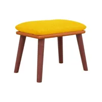 repose-pied, tabouret pouf, tabouret bas jaune moutarde 45x29,5x35 cm tissu et similicuir lqf60724 meuble pro