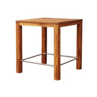 interbuild real wood table de bar chicago 90x90x95 cm, teck doré