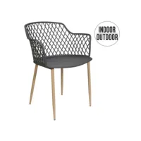 fauteuil pour table de jardin design malaga - gris