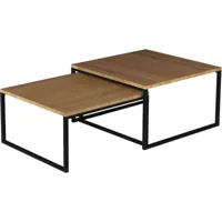 table basse nevio - 129 x 39 x 34 cm - marron noir