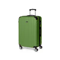 valise grande taille 78cm, valise de voyage, rigide e légère abs valise de voyage à roulettes valises, 4 doubles roues, 78x51x28cm, vert olive