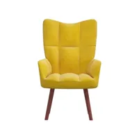 fauteuil salon - fauteuil de relaxation jaune moutarde velours 61,5x69x95,5 cm - design rétro best00006523176-vd-confoma-fauteuil-m05-1636