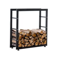 porte-bûches pour bois de cheminée keri v2 , noir /25x80x100 cm