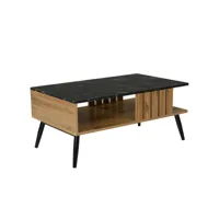 table basse bois noir pvc 90*54*40cm
