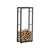 porte-bûches pour bois de cheminée keri v2 , noir /25x60x150 cm