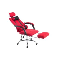 fauteuil de bureau ergonomique avec repose-pieds extensible appui-tête rouge bur10090