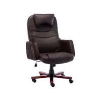 chaise de bureau marron similicuir 8