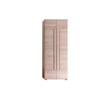 malea - meuble de chambre. armoire-penderie avec miroir en mélaminé de couleur chêne. l-h-p : 60 - 188 - 38 cm