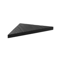 etagère d'angle en résine finition pierre naturelle - 24 x 24 cm x 2,4 cm d'épaisseur - noir cornerresin9005