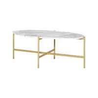 table basse ovale michal marbre et dorée