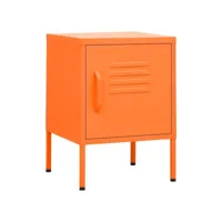 table de chevet orange 35x35x51 cm acier