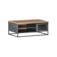 table basse table de salon  bout de canapé gris 90x50x35 cm bois d'acacia massif meuble pro frco58740