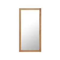 miroir  miroir déco pour salon chambre ou dressing 60 x 120 cm bois de chêne massif meuble pro frco40594