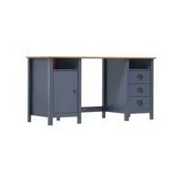 bureau  bureau d'ordinateur bureau informatique hill range gris 150x50x74 cm bois de pin solide meuble pro frco62602