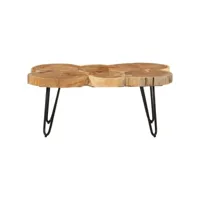 table de salon 36 cm 6 troncs bois d'acacia massif