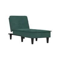 fauteuil scandinave chaise longue charge 110 kg vert foncé velours ,55x140x70cm